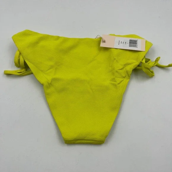 Eberjey Sadie Pique Side Tie Bikini Bottom Lime Green Textured W1921SD - Size L - Picture 3 of 7